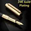 Pennor Darb Luxury Fountain Pen pläterad med 24K Gold Plating High Quality Business Office Metal Ink Penns Gift Classic