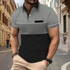 2024 Polo de grande taille pour hommes décontractés Vneck Butter Business Stripe Matching Tshirt Top Heat Sublimation Printing 240419