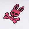 Skull Rabbit Mens Polos Crazy Psychological Rabbit ricamo coniglietto Hemd Polo Collar camicie a maniche corte a manichetta