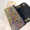 Jiomay bolsas de luxo silencioso para mulheres bolsas de festa glamourosas shinestone crossbody burse ombro 240418