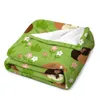 Filtar Guinea Pig and Flowers - Green Throw Filte Valentine Gift Ideas soffa Dekorativ