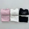 Kleidung Sets Miniainis Frühlingsmädchen Bowknot Tops Hosen 2 Stücke Anzug Mädchen Baumwolle Langarm Set Kinder rosa weiße schwarze Kleidung