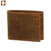 財布男性用の新しい本物の革の財布手作りビンテージクレイジーホース薄い短いマルチファンクションIDクレジットカードホルダーマネーバッグ2022