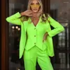 Abiti da uomo pantaloni da donna sottili verde brillante signore ballo da ballo ospite abiti formali su misura (pantaloni giubbotti per la giacca)