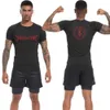 Mens Compressie Shirt Anime Print Gym Sport Quick Dry Gym T -shirts Fitness Athletic Undershirts Elasticiteit Tops T -shirt Summer Male 240419