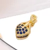 Charms 18k Real Gold plaqué Pendant pour les bijoux Making Copper Micro Pave Zirconia Hearts Charm DIY Résultats faits à la main