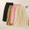 Frauenhose japanischer Korea-Stil hohe Taille Baumwolle losen dünne Sommer Wide Leg Street Mode Frauen lässig gerade Wadelänge