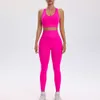 Defina o esporte Sportswear Lu Align Solid Gym Solid Dry Tight Top e Leggings Stretch Yoga Suit de cintura alta Hip Lift Lemon Gym Running WO