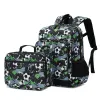 Mochila da escola de menino primário Bags Backpack Set à prova d'água Oxford School para garotos São escolar infantil com lancheira Mochila Child Mochila