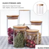 Bouteilles de rangement pots 2 pcs scelled kar verre biscuit contenant des aliments de bonbons en bois 240307 gouttes livraison de la maison GA Homefavor dhdto