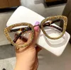 2021 Custome Recept Glasögon Blue Light Frame Cat Eye Rhinestone Solglasögon Vintage Frame For Women Y08313421753