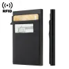 Holders Choice Rfid Credit Card Holder Men Thin Slim Mini Minimalist Wallets Luxury Metal Bank ID Cardholer Case Wallet for Men Carteras