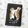 Plånböcker roliga söt katt korta plånbok kitty tryckt multikort plånbok för studenter barn