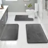 カーペット3PCベルベットバスセットスーパーソフト滑り止め快適なマット浴室の吸収性洗濯可能なラグトイレットフロアマット用