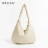 Сумки Mabula Beige японский стиль женский пафетки для плеча простые стильные блокноты хлопчатобумажной кошельки пухлые женские сумочка