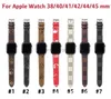 Brans de bande de montre de créateurs pour Apple Watch Band 41 45 42 38 40 44 49 mm Luxury LU Designs Watchbands Iwatchs 8 7 6 5 4 Pu Leather L Flower KK8727G