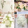 Decorative Flowers 6pcs Hydrangea Artificial Faux With Stems Fake For Wedding Decoration Bouquet Home Party Decor