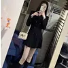 Casual Dresses Women Black Slim Blazers Mini Spring Autumn Korean Office Lady Graciful Double Button Pleated Suit 2024 Workwear