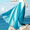 Skirts Summer Women Casual Loose Skirt Flowing Color Matching Bohemian Jupe Femme Beach Elegant Long Maxi Fashion