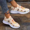 Casual Shoes 2024 Spring And Autumn Women's Fashion Halloween Pumpkin Print Flat Vulcanized