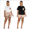 Trendy tracksuits van designer Womens Tracksuits Short Sleeve T-shirt vrouwen Summer Shorts Holiday Casual Wear tweedelige set Home Outdoor Clothing For Women