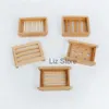 Dusch Natural Holder Dish Bamboo Soap Rätter Enkla smycken Display Rack Holder Tallow Tray Round Square Case Container TH0956 ES S S S
