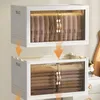 Bouteilles de rangement salon Double porte Plastique Pliage Cabinet multicouche Snack