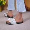 Hausschuhe Ladies Mode Sommermaser Leder Schmetterlings Zeh Open Flat Bottom Beach Comfy Flip Flops für Frauen