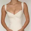 Gaono Women Sleeveless Off Shoulder V Neck Camis Elegant Crop Tank Top Low Cut Backless Camisole Crop Vest Streetwear 240408