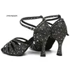 Dance Shoes 2024 SHUANGSEJU Rhinestone Latin Women Soft Bottom Salsa For Dancing Ladies Girl Heels Rumba