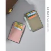 Portefeuilles ultrathin cowhide -kaart portemonnee unisex hoogwaardige vaste id kaart case casual minimalistisch ontwerp vrouwen slanke visitekaartjes houders