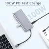 Hubs Eatpow 11 dans 1 USB Hub 1000Mbps Ethernet Network Adapter RJ45 USB 3.0 avec 4 ports Splitter USB pour les accessoires d'ordinateur portable de port USB