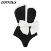 Swimwear femminile Black White Contrast Color Luxury High Bikini Women 2024 European in stile europeo Dolicone Slimita