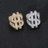 Hip hop takı tam elmas yüzük kesim dolar işareti hip hop trend setter kişilik erkekler halka s925 gümüş moda takı özel