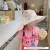 Berets Summer Kids Sun Hat с шляпой с шейной лопатой широкие пляжные шляпы Brim Buckt