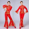 Fantas femininas chinesas antigas do palco leão de dança folclórica para mulher fã do ano hanfu Yangko Clothing