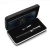 Ручки роскошные бренд Duke D2 Fountain Pen Silver Black Clip Callicraphy Metal Gift Bend Bend Double Nib Ink Pencain