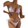 Nuovo pizzo floreale diviso da donna su costume da bagno a triangolo bikini sexy multi-colore