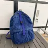 Backpacks Denim Backpacks 2023 Nouveau sac à dos décontracté lavé vintage pour les étudiants mode japonais