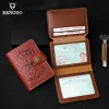 Tutucular Retro Orijinal Deri Sürücü Lisansı Erkekler için Tutucu Cüzdan El Yapımı Cowhide Card Yumru Para Çantası Otomatik Belge Para Çantası