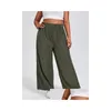 Womens Plus Size T-Shirt Elastic Waist Summer Elegant Wide Leg Pants Loose Rib Knitted Casual Straight Trousers Bot S2Pk Drop Delivery Otek4