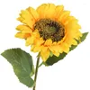 Fleurs décoratives 5pcs Bouquet de tournesol artificiel Silk Fausse fleur Fleur DIY DÉCOTION DE DÉCORATION DE MARIAGE PART