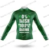 Racing Sets 2024 Mens Green Cycling Clothing Set Funny 0 Irish 100 Drunk MTB Maillot Fashion Summer Road Bike Shirts Suit Bicycle Bib Shorts