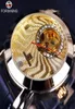 FORINING GOLDEN LUXURURY WIRGATED Designer Diamond Display Mens Uhren Top Marke Luxus Automatisch kleines Zifferblatt Skelett Uhren9333885