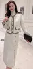 ワークドレス最高品質の女性用セット2024秋の冬の服セットレディースポケットデコ長袖コートミッドカーフスカートスーツ女性