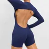 Sport Sets Overalls Lu Align Sport Without Sexy Padding Sporty Jumpsuit Woman Fiess Long Sleeve Workout Clothes for Women Gym Clothing y L