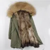 Dalle stelle il tuo Natural Large Raccoon Collar Parka Casual Cotton Cottle Medn Long Long Long per Women 240420