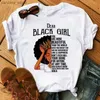 Women's T-Shirt Plus Size Maycaur Women Beautiful African White Funny Print T Shirt Girl Black Qun Harajuku Kawaii 90s Short Slves Clothes Y240420