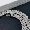 Bestandener Tester Diamantkette 13mm 18/20/22/200inch S925 Sterling Silber Moissanit aus kubanischer Kette Halskette Armband für Männer Frauen schönes Geschenk