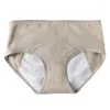 Culotte de femmes pantalons physiologiques de coton doux fuite menstruelle de la taille mid de la taille scénarisation lingerie femmes dames sous-vêtements